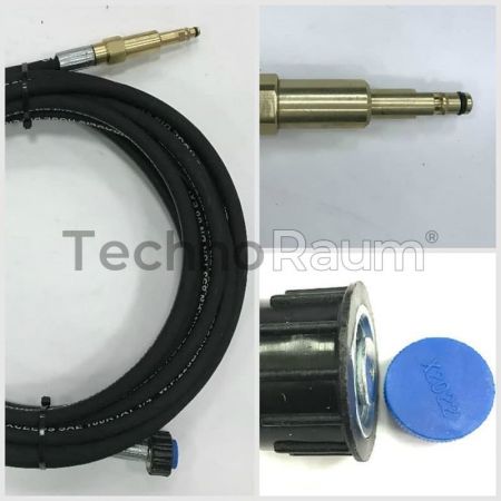 Шланг высокого давления резиновый DN6 однооплеточный для Karcher 15 м штуцер NEWпов - гайка М22х1,5